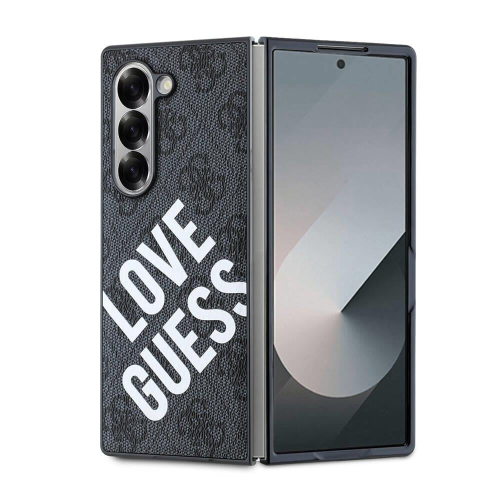 Galaxy Z Fold 6 Kılıf Guess Orjinal Lisanslı M-safe Şarj Özellikli Love Guess Printing Kapak