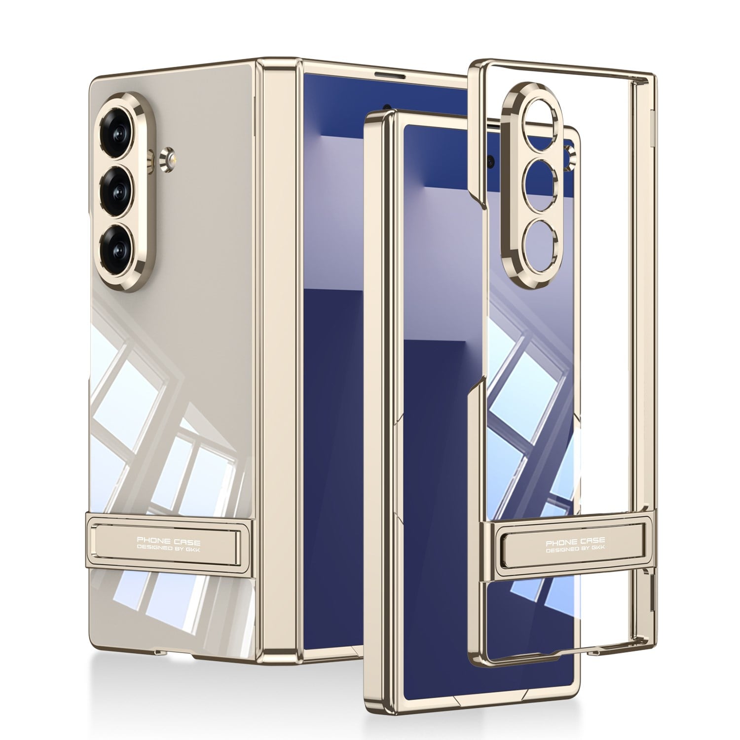 Galaxy Z Fold 7 Kılıf Kamera Korumalı Şeffaf Tasarımlı Zore Lego Standlı Kapak