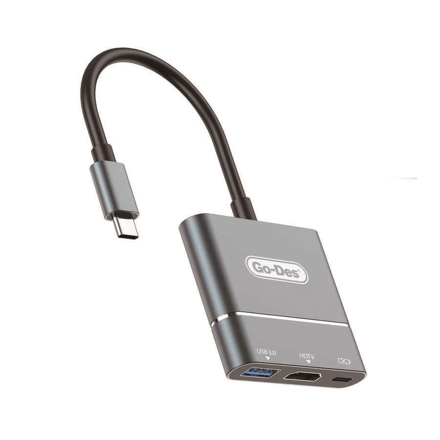 Go Des GD-6827 Type-C to HDTV 3 in 1 Dönüştürücü Adaptör
