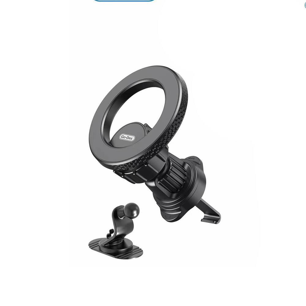 Go Des GD-HD318 M-safe Magnetik 360° Dönebilen 2in1 Havalandırma ve Düz Zemin Telefon Tutucu