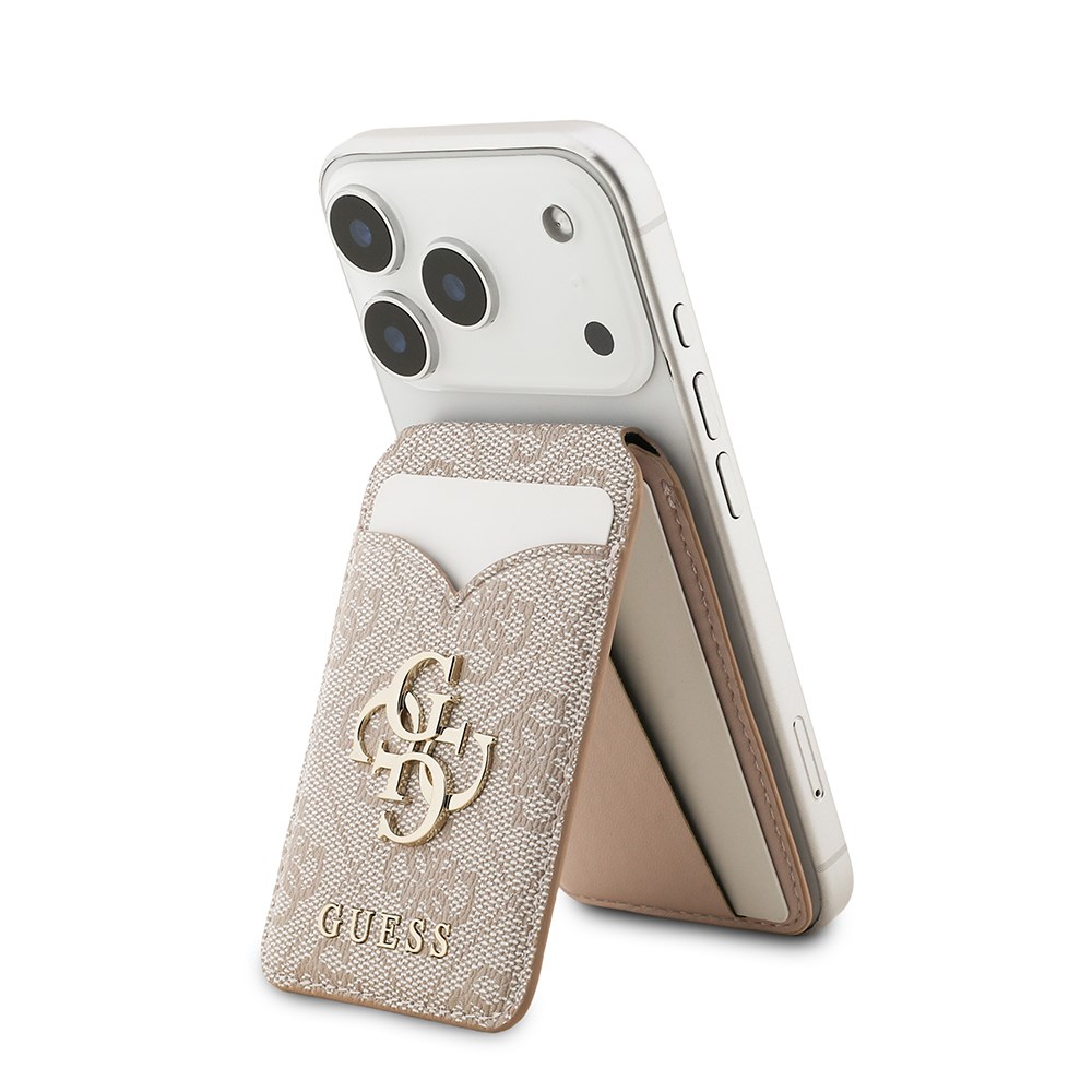 Guess Orjinal Lisanslı Aynalı Metal Büyük 4G Logolu Standlı Magnetik Kartlık