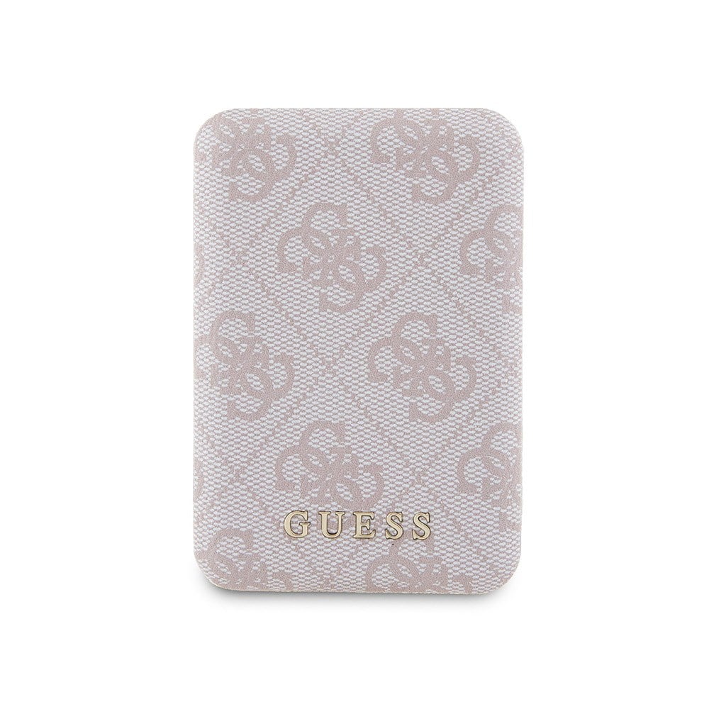 Guess Orjinal Lisanslı Dijital Led Göstergeli PU Deri 4G Desenli Metal Yazı Logolu Powerbank 5000mAh 15W