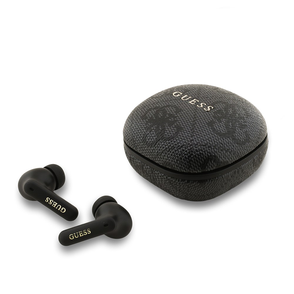 Guess Orjinal Lisanslı PU 4G Desenli Klasik Metal Yazı Logolu TWS Kulak İçi Bluetooth Kulaklık