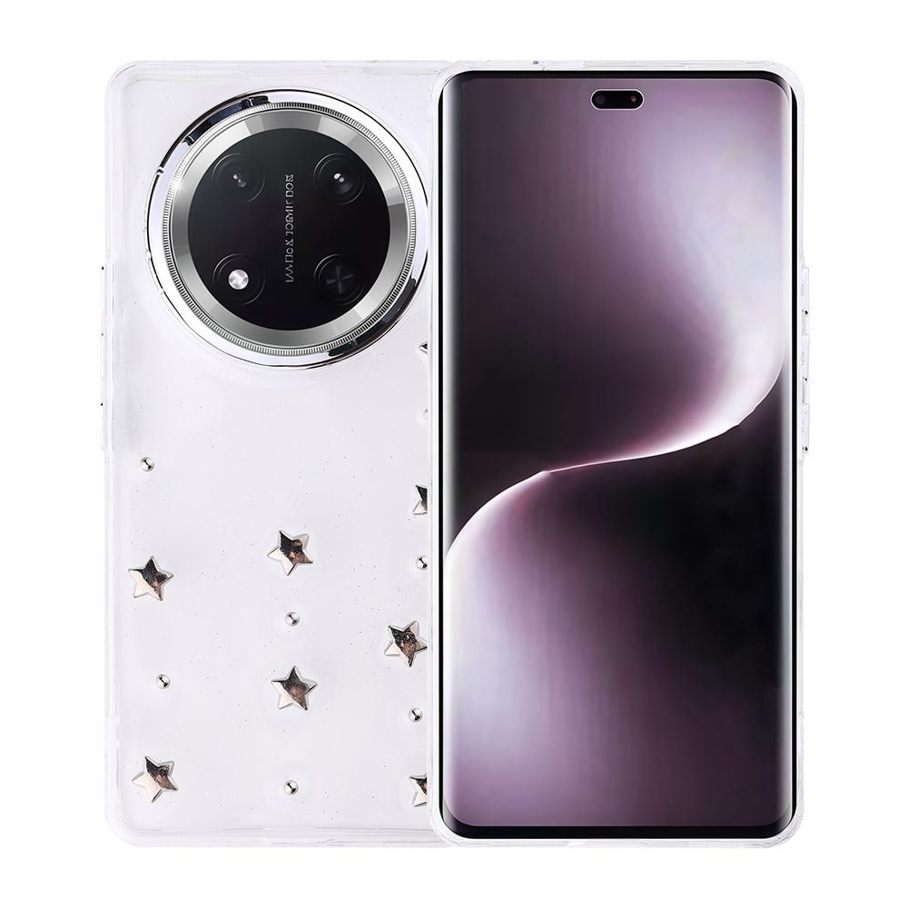 Honor Magic 7 Lite Kılıf Airbag Tasarımlı Simli Şeffaf Zore Kutup Kapak