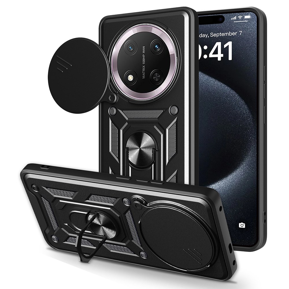 Honor Magic 7 Lite Kılıf Magnetik Standlı Kamera Korumalı Zore Sürgülü Vega Kapak