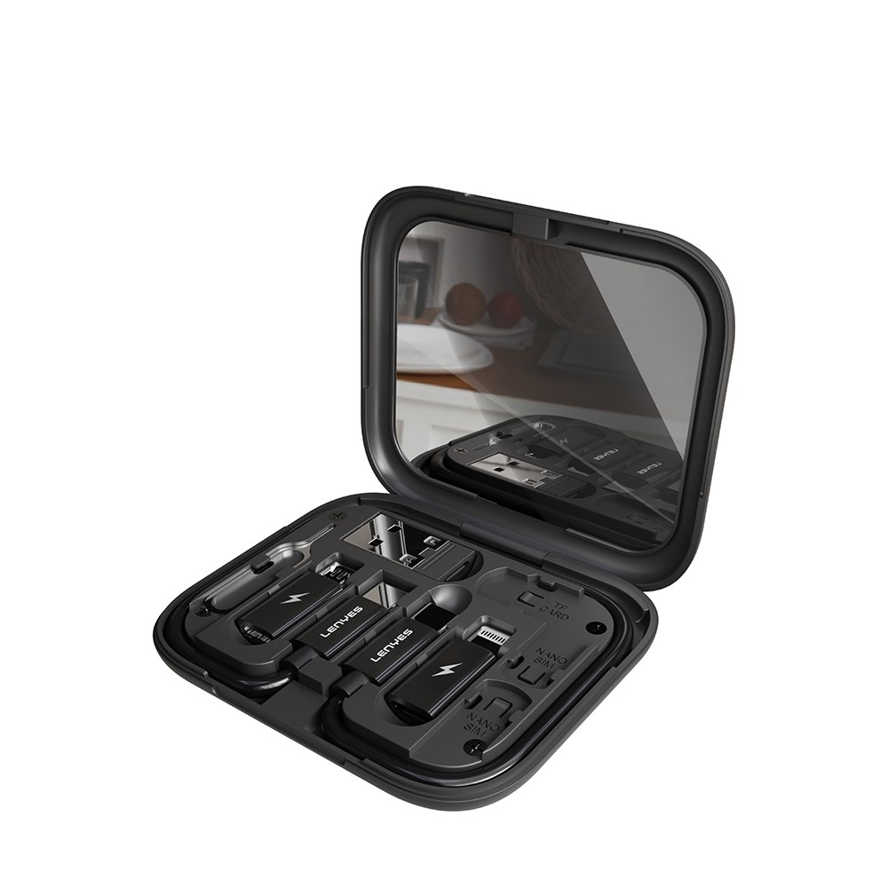 Lenyes LB602 6in1 Type-C to Type-C Kablolu 60W Çevirici Adaptör Seti Standlı Saklama Kutusu