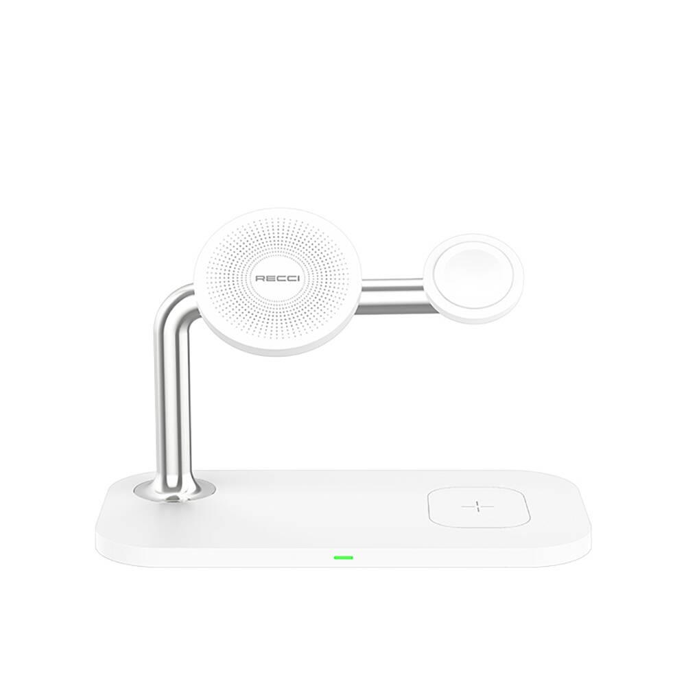 Recci RCW-20 Prestige Serisi 3in1 M-safe 15W Hızlı Şarj Özellikli Magnetik Kablosuz Şarj Standı