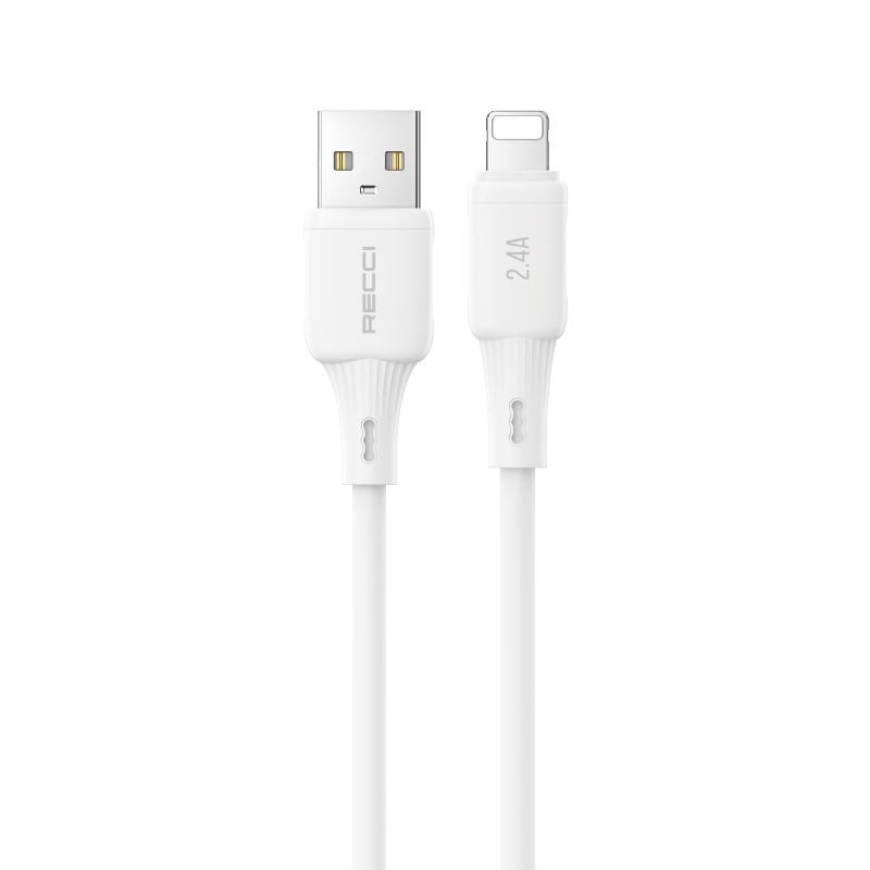 Recci RS52L USB-A to Lightning 2.4A Hızlı Şarj Özellikli Data ve Şarj Kablosu 1M