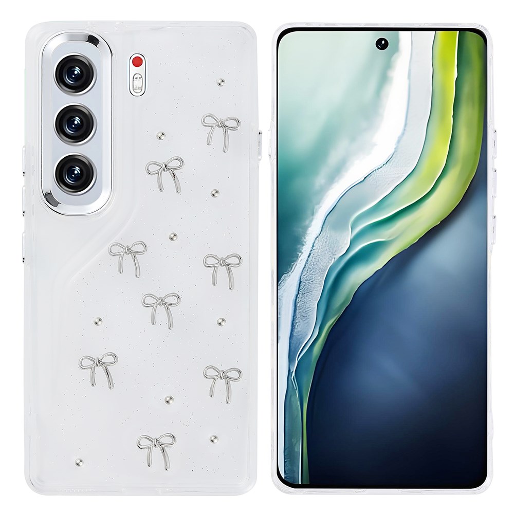 Tecno Camon 40 Pro Kılıf Airbag Tasarımlı Simli Şeffaf Zore Kutup Kapak