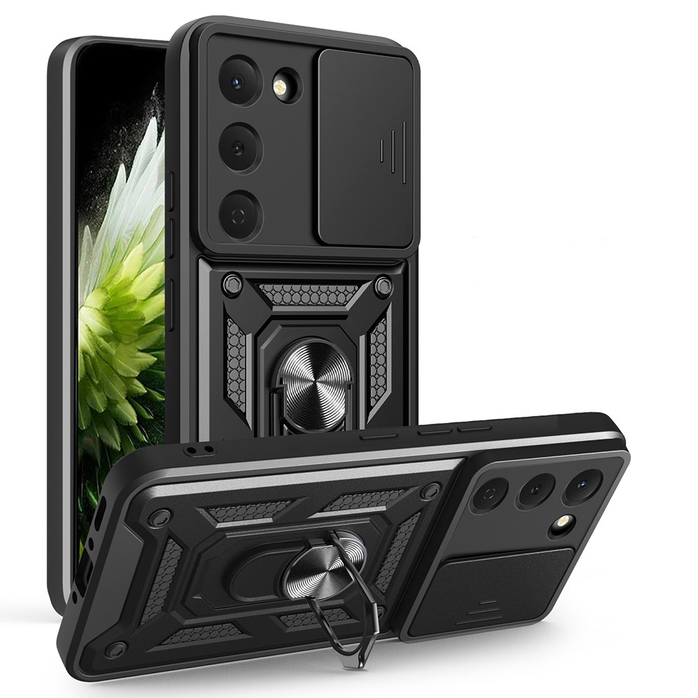 Tecno Spark 40 Pro Kılıf Magnetik Standlı Kamera Korumalı Zore Sürgülü Vega Kapak
