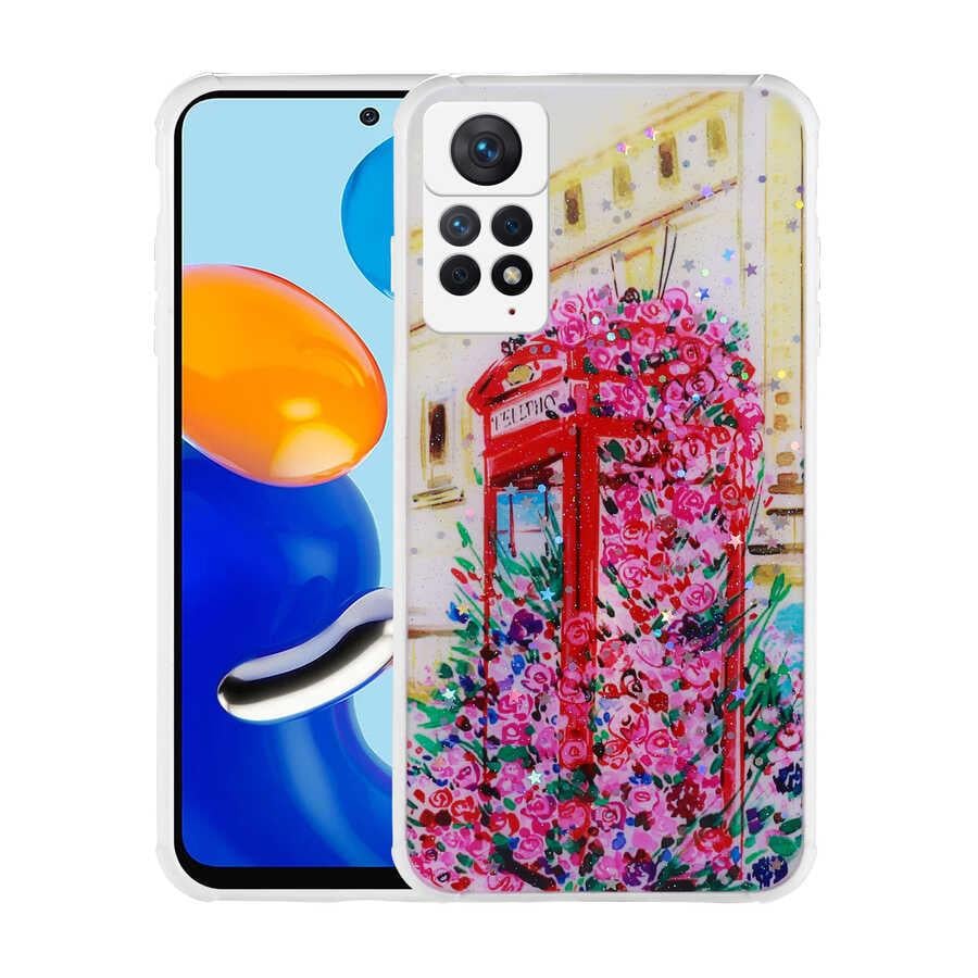 Xiaomi Redmi Note 11 Pro 5G Kılıf Simli Desenli Kamera Korumalı Parlak Zore Popy Kapak