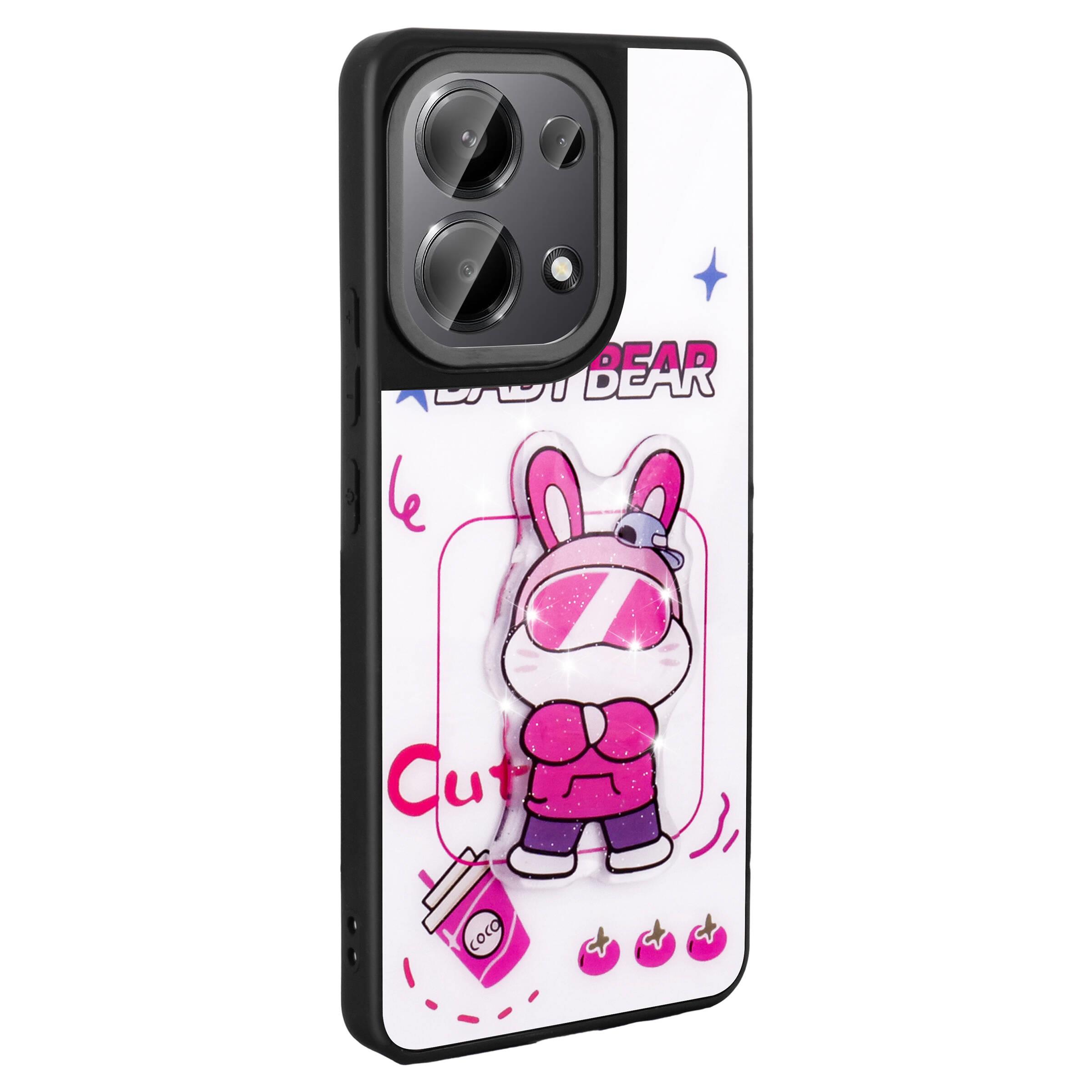 Xiaomi Redmi Note 13 Pro 4G Kılıf Parlayan Kabartmalı İkonik Figürlü Zore Amas Silikon Kapak