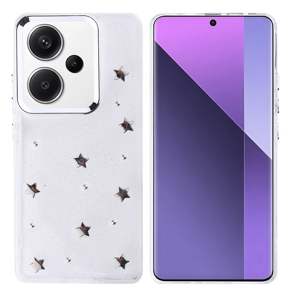 Xiaomi Redmi Note 13 Pro Plus 5G Kılıf Airbag Tasarımlı Simli Şeffaf Zore Kutup Kapak