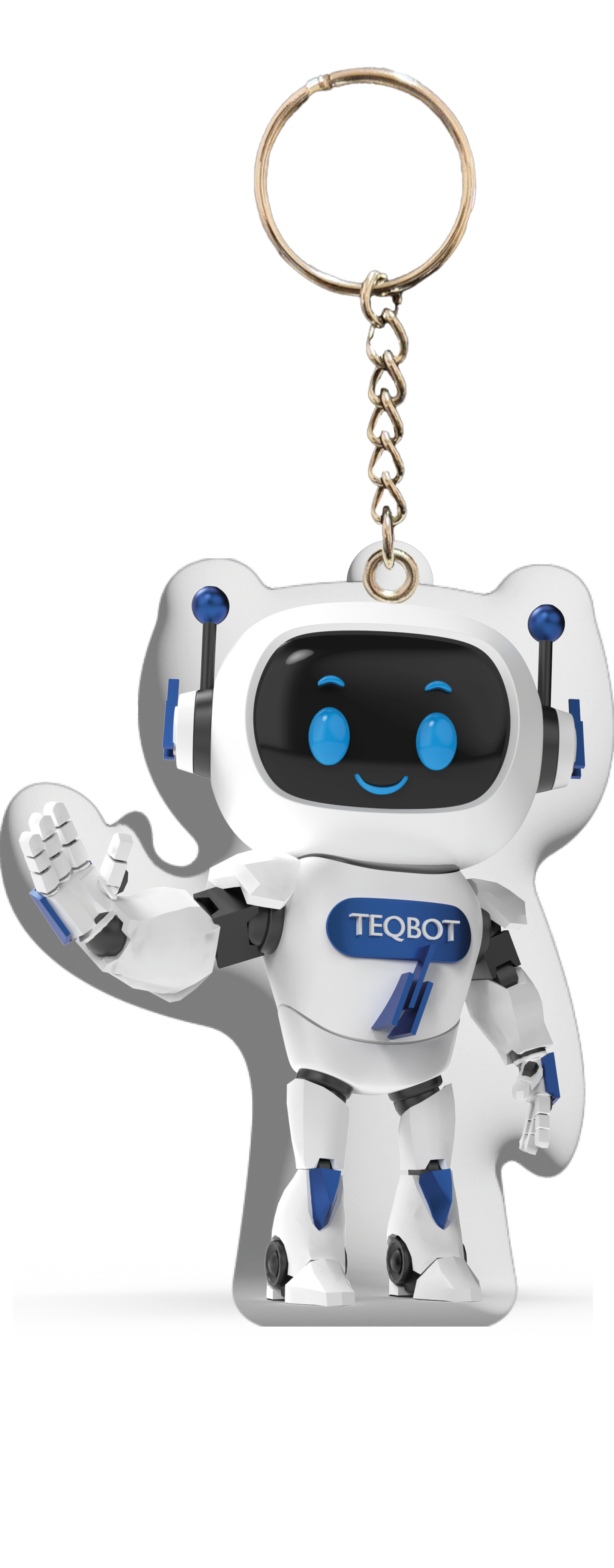 TEQSMA TEQBOT Sevimli Robot Anahtarlık Pufidik Yumuşak Çanta ve Anahtar Aksesuarı