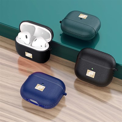 Apple Airpods 4 Kılıf Deri Görünümlü Askı Aparatlı Wlons Kılıf
