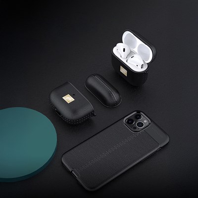 Apple Airpods 4 Kılıf Deri Görünümlü Askı Aparatlı Wlons Kılıf