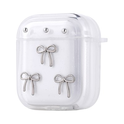 Apple Airpods Zore Airbag 44 Airbag Tasarımlı Simli Şeffaf Kutup Kılıf