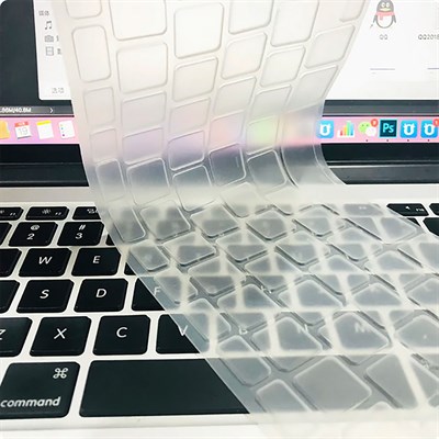 Apple Macbook 13.6 Air 2022 M2 A2681 Zore Klavye Koruyucu Transparan Buzlu Silikon Ped