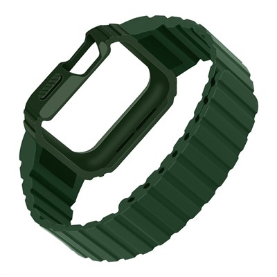 Apple Watch 10 42mm KRD-142 Airbag Tasarımlı Kasa Koruyuculu Silikon Kordon