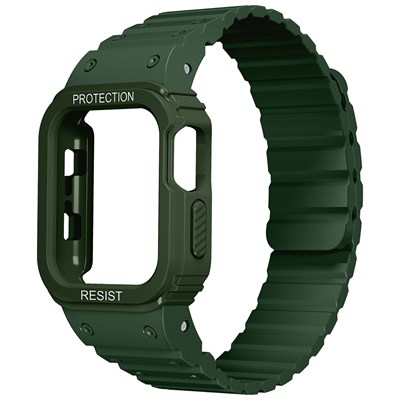 Apple Watch 10 42mm KRD-142 Airbag Tasarımlı Kasa Koruyuculu Silikon Kordon