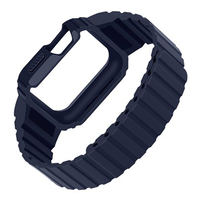 Apple Watch 10 42mm KRD-142 Airbag Tasarımlı Kasa Koruyuculu Silikon Kordon