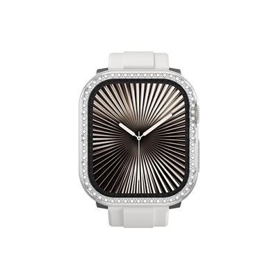 Apple Watch 10 46mm Amazingthing Gleam Fit FullGuard Taşlı Sert PC Kasa ve Ekran Koruyucu