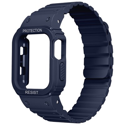 Apple Watch 10 46mm KRD-142 Airbag Tasarımlı Kasa Koruyuculu Silikon Kordon