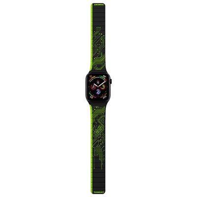 Apple Watch 7 41mm Kordon Youngkit Technology Magnetik Tak Çıkar Silikon Strap Kayış