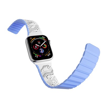 Apple Watch 7 41mm Kordon Youngkit Technology Magnetik Tak Çıkar Silikon Strap Kayış
