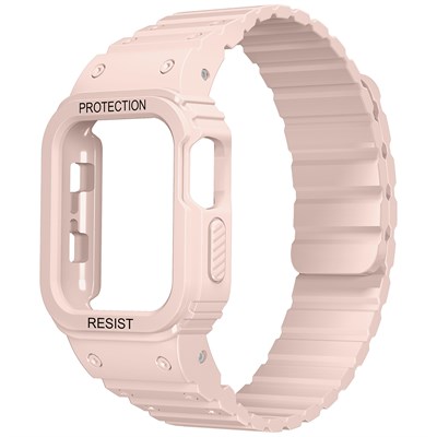 Apple Watch 7 41mm KRD-142 Airbag Tasarımlı Kasa Koruyuculu Silikon Kordon