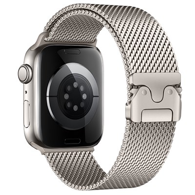 Apple Watch 7 45mm Watch 44mm Zore KRD-121 Metal Hasır Kordon