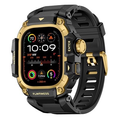 Apple Watch Ultra 49mm Mohseven iWatch Punk Fortress Serisi Kasa Koruyuculu Silikon Kordon