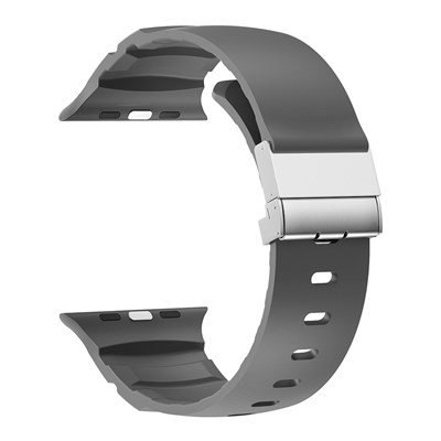 Apple Watch Ultra 49mm Zore KRD-145 Metal Tokalı Silikon Kordon