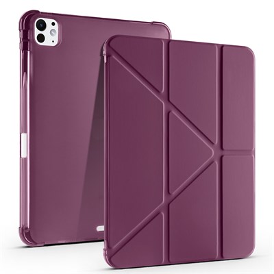Apple iPad Air 11 2024 Kılıf Zore Tri Folding Kalem Bölmeli Standlı Kılıf