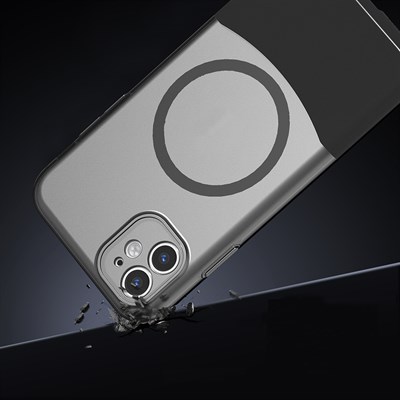 Apple iPhone 11 Kılıf M-Safe Şarj Özellikli Mıknatıslı Zore Duble Kapak