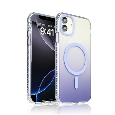 Apple iPhone 11 Kılıf M-safe Şarj Özellikli Transparan Renk Geçişli Zore Toros Kapak