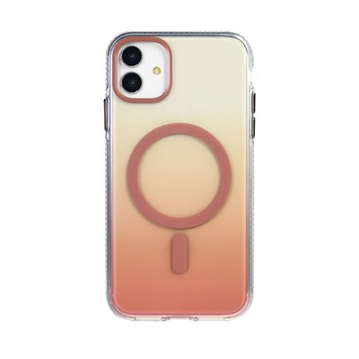 Apple iPhone 11 Kılıf M-safe Şarj Özellikli Transparan Renk Geçişli Zore Toros Kapak