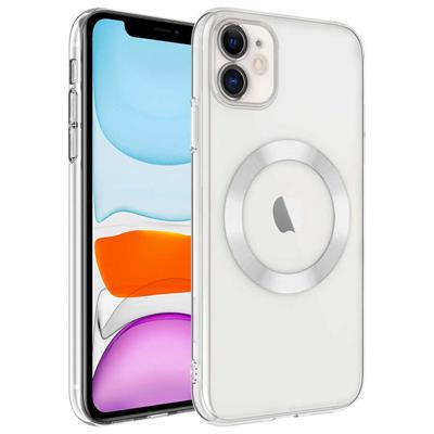 Apple iPhone 11 Kılıf Wireless Şarj Özellikli Sert PC Zore Riksos Magsafe Kapak