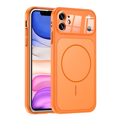 Apple iPhone 11 Kılıf Zore M-Safe Şarj Özellikli Kamera Korumalı Formen Kapak