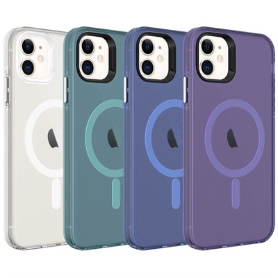 Apple iPhone 11 Kılıf Zore Magsafe Şarj Özellikli Buzlu Transparan C-Pro Sert Kapak