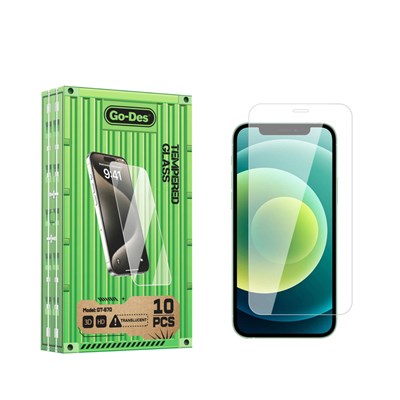 Apple iPhone 12 Go Des Parmak İzi Bırakmayan 9H Oleofobik Bom Glass Ekran Koruyucu 10lu Paket