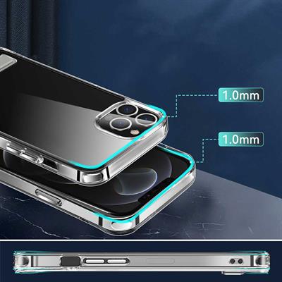 Apple iPhone 12 Pro Max Kılıf Standlı Şeffaf Silikon Zore L-Stand Kapak