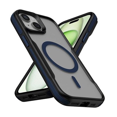 Apple iPhone 13 Kılıf Magsafe Şarj Özellikli Renkli Kenar Airbag Şeritli Zore Lamer Kapak