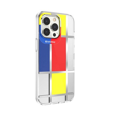 Apple iPhone 13 Pro Çift IMD Baskılı Switcheasy Artist Mondrian Kapak