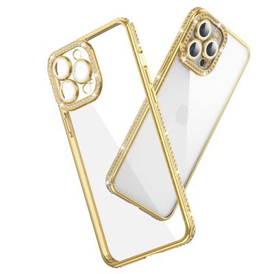 Apple iPhone 13 Pro Kılıf Kamera Korumalı Taşlı Zore Mina Kapak