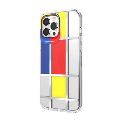 Apple iPhone 13 Pro Max Çift IMD Baskılı Switcheasy Artist Mondrian Kapak