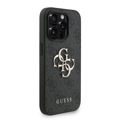 Apple iPhone 13 Pro Max Kılıf Guess Orjinal Lisanslı PU Deri Bilek Askı İpli Metal Büyük 4G ve Yazı Logolu Kapak