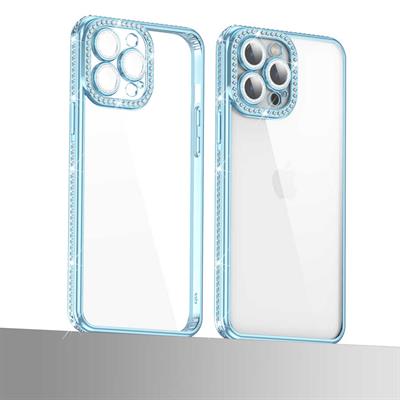 Apple iPhone 13 Pro Max Kılıf Kamera Korumalı Taşlı Zore Mina Kapak