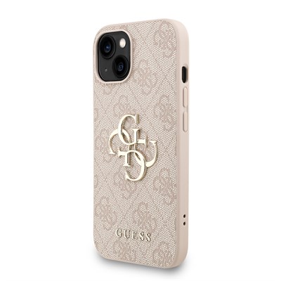 Apple iPhone 14 Kılıf Guess Orjinal Lisanslı PU Deri Bilek Askı İpli Metal Büyük 4G ve Yazı Logolu Kapak