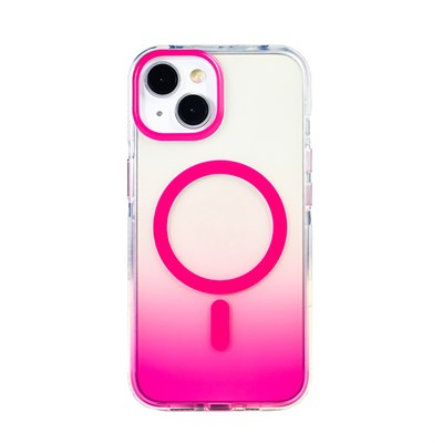 Apple iPhone 14 Kılıf M-safe Şarj Özellikli Transparan Renk Geçişli Zore Toros Kapak